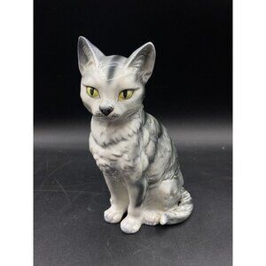 Lefton Gray & White 7” Kitty Cat Figurine E-4208